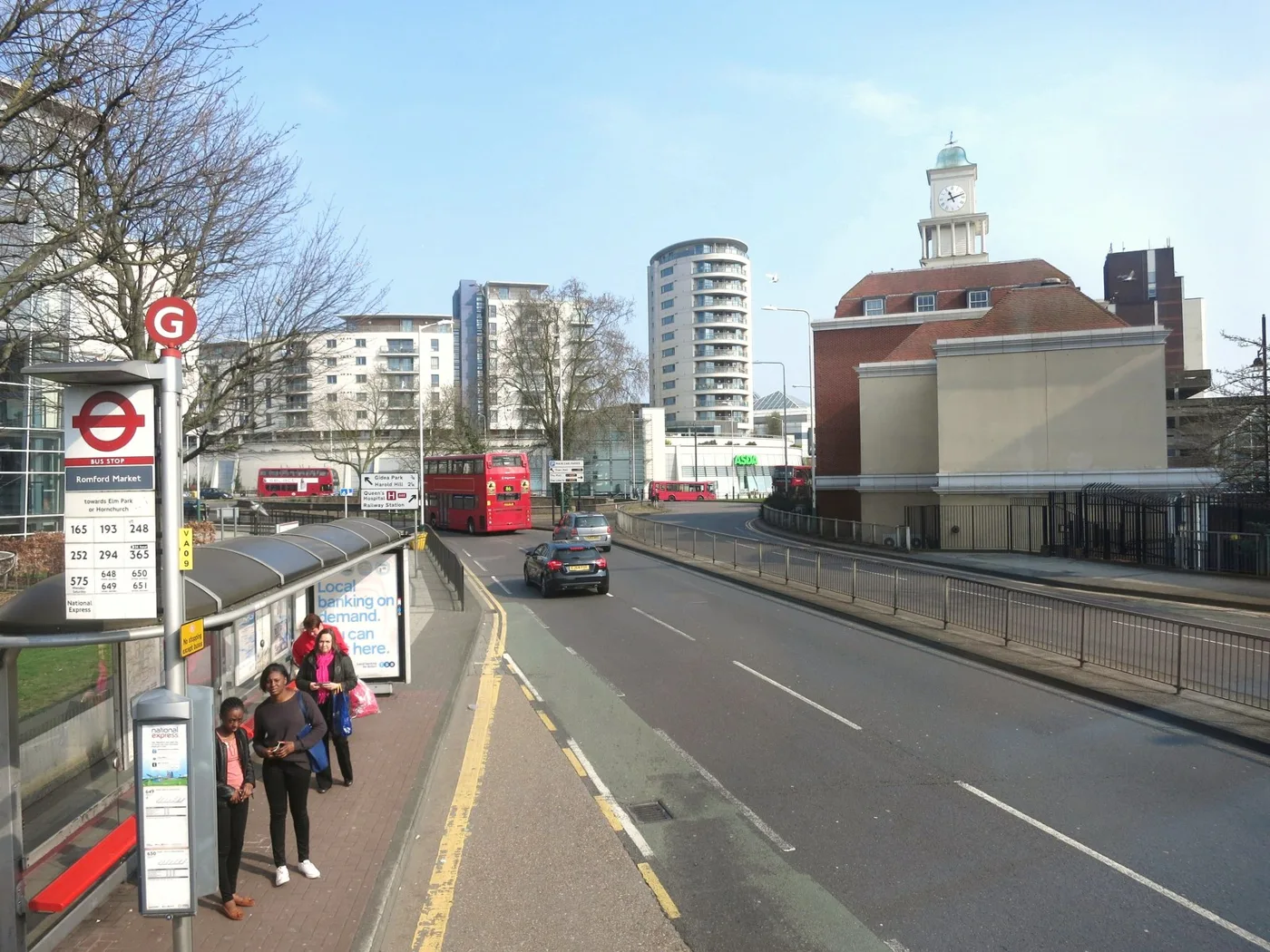 St Edwards Way, part of Romford's ring road, which runs along the edge of the Como Street site. The photo does not show the car park itself.