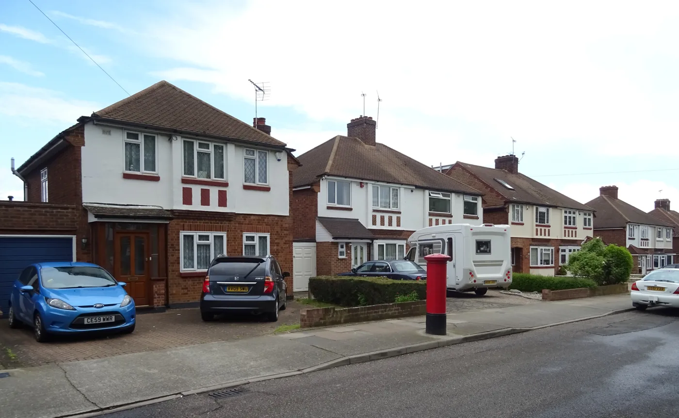 Interwar detached and semi-detached houses on Lichfield Terrace, Upminster. Semis across Havering rose 4.7% in the year to June.