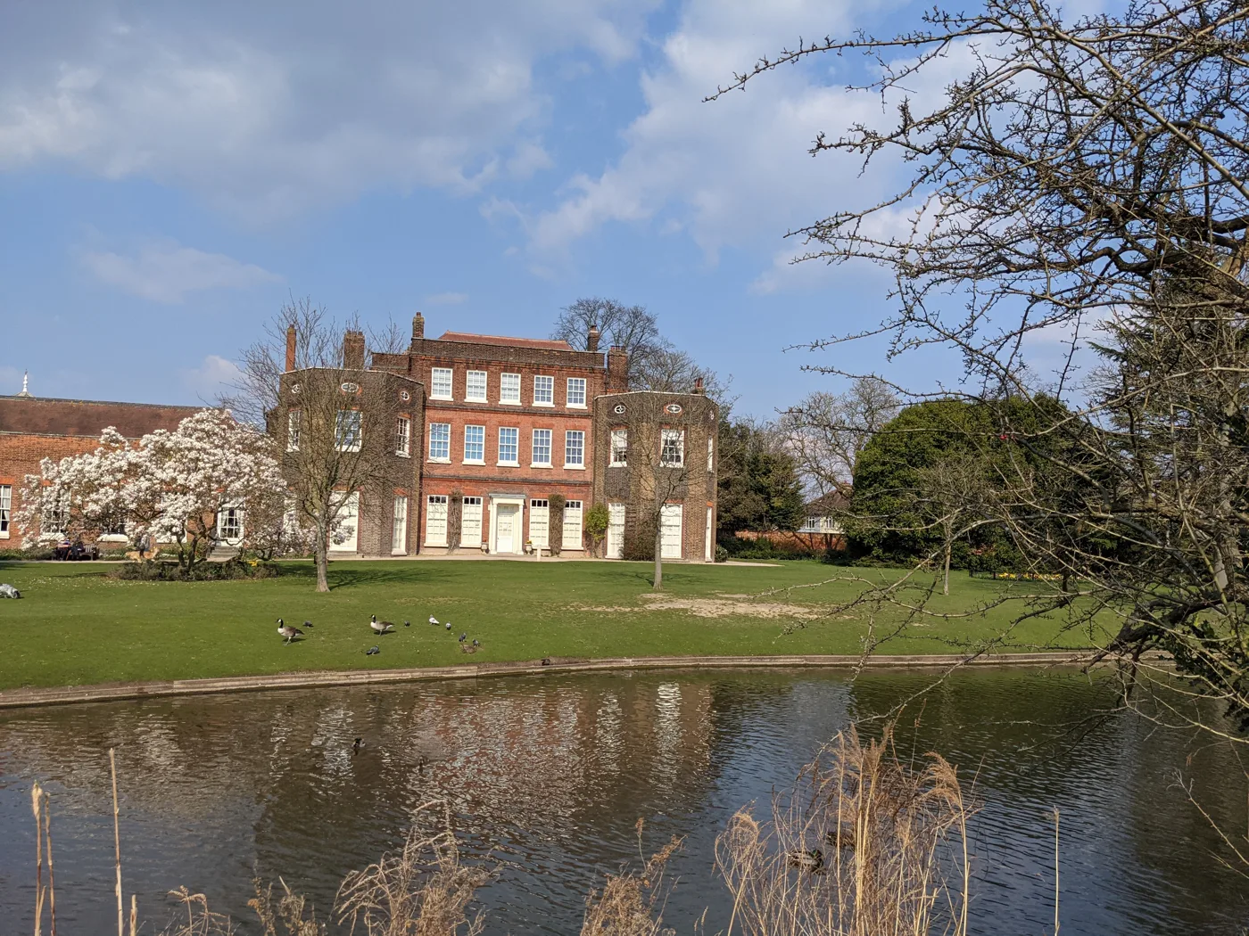 Langtons House seen across the lake in Langtons Gardens, Hornchurch, one of Havering's gold winners this year. The photograph was taken in spring and was not taken for the awards.