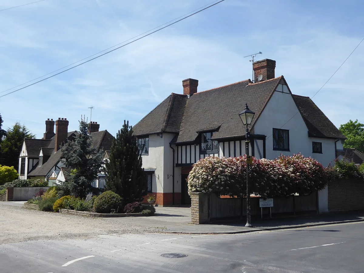 Houses in the Gidea Park conservation area, the premium end of Romford's market